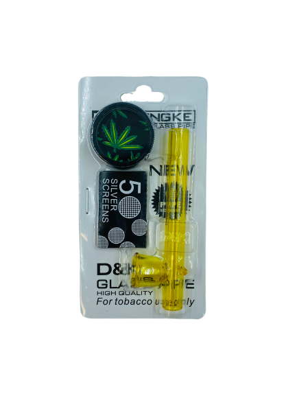 9cm Glass Pipe+Grinder+Screen (SM-2533)