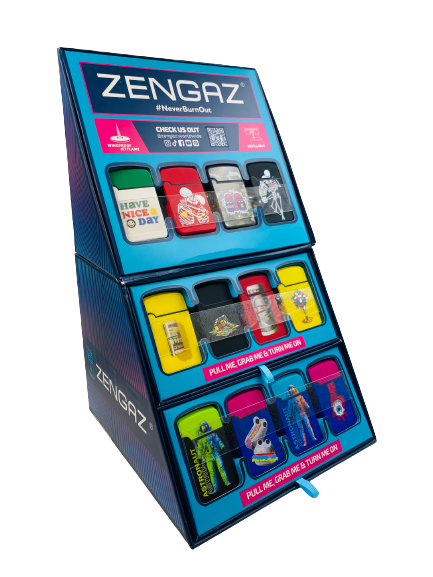 Zenga Windproof Lighters Stand - Pack of 48's