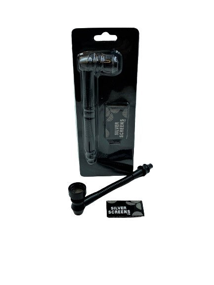 12cm Black Metal Pipe + Screen (SM-1931)