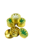 3 Part Gold Metal Grinder Leaf Design (SM-2227)