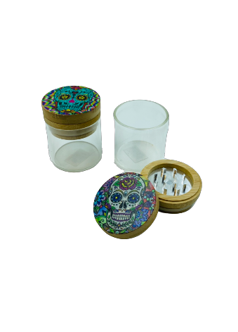 Glass Stash Pot With grinder (SM-2263)