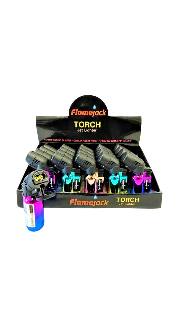 SM-2477 Double Flame Tor Jet Icy Colour Lighters - Pack of 20