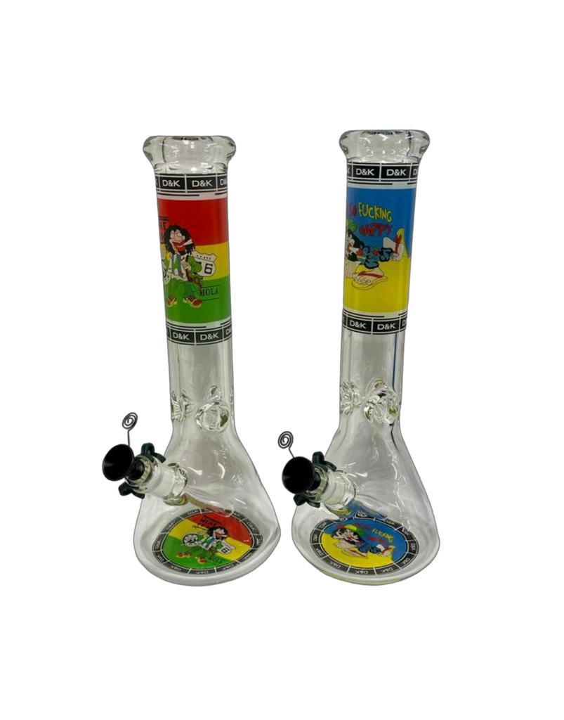 35cm R&M Rasta Design Glass Bong (SM-2504)