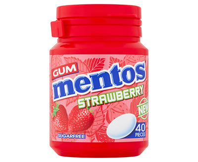 Mentos Strawberry Gum Bottle - Pack of 6