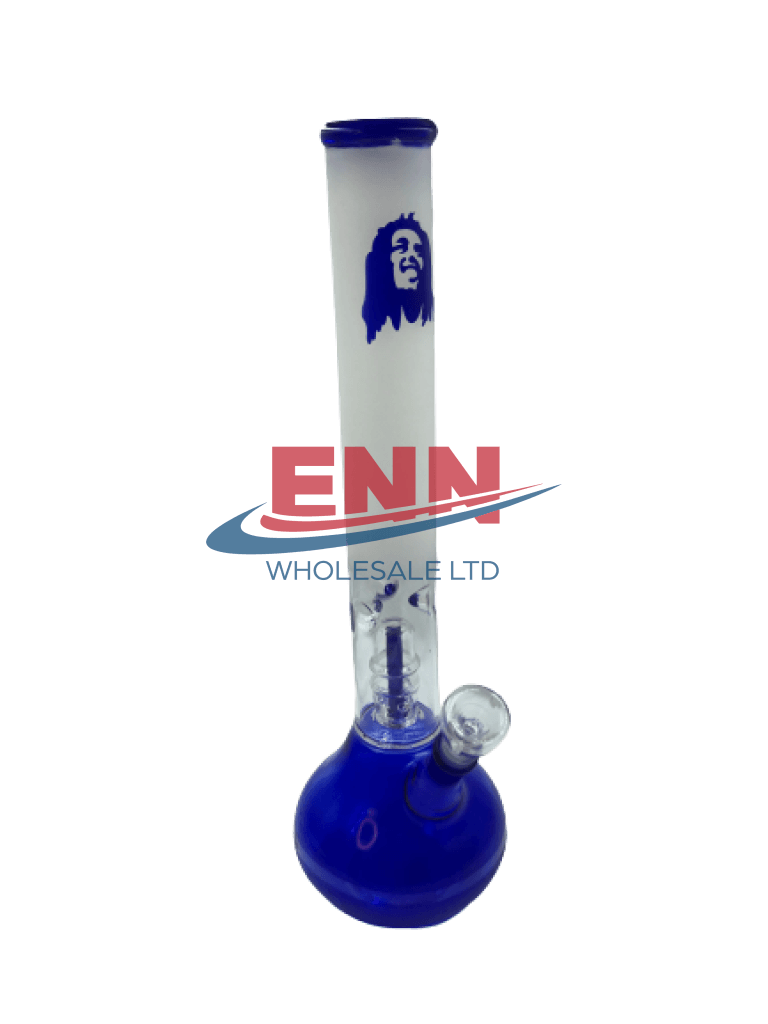 45Cm Assorted Colour Glass Water Pipe (Bob Marley) - Ac-201