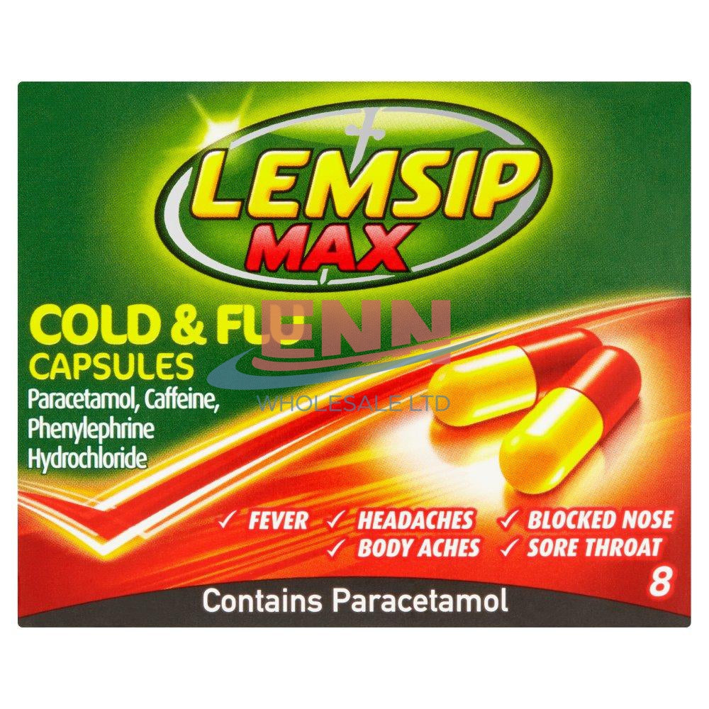 Lemsip Cold & Flu 8 Capsules - Pack of 6