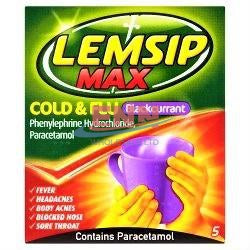 Lemsip Cold & Flue Blackcurrant - Pack of 6