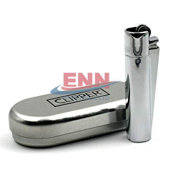Clipper Metal Silver Lighters + Gift Box - Pack of 12