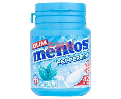 Mentos White Sf Peppermint Gum Bottle - Pack of 6