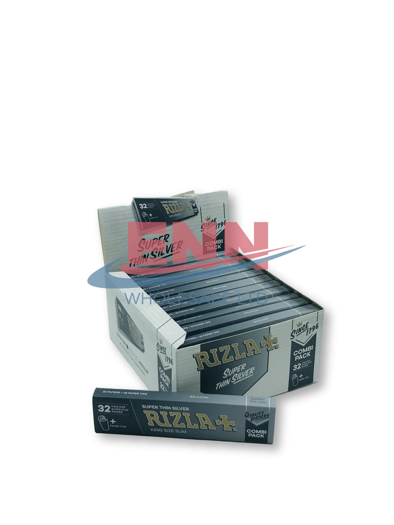 Rizla Silver Combi KS Slim + Tips - Pack of 24