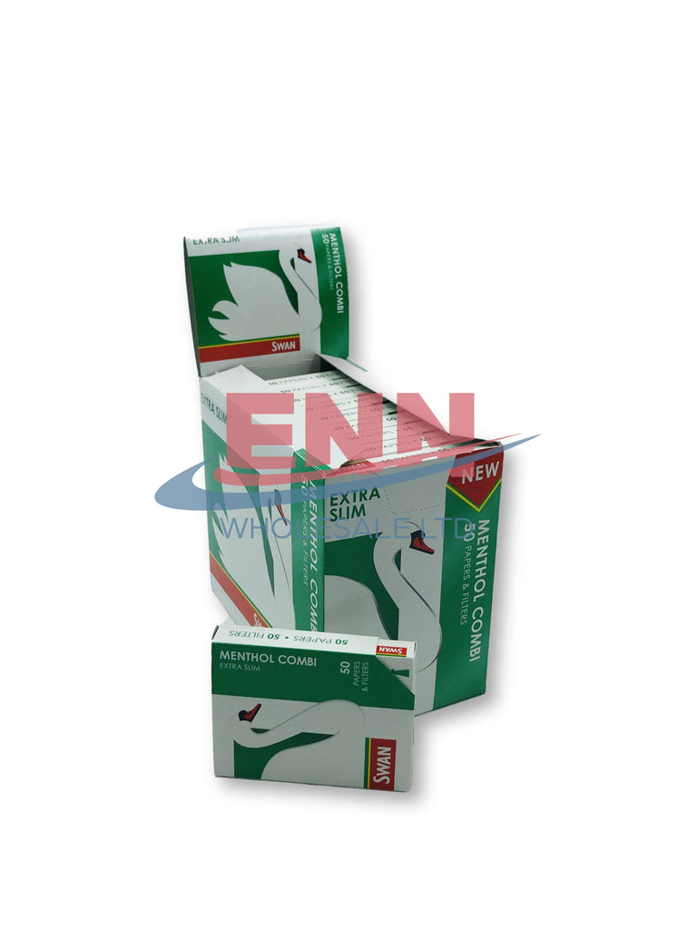 Swan Menthol Combi Extra Slim Filters + Papers - Pack of 20