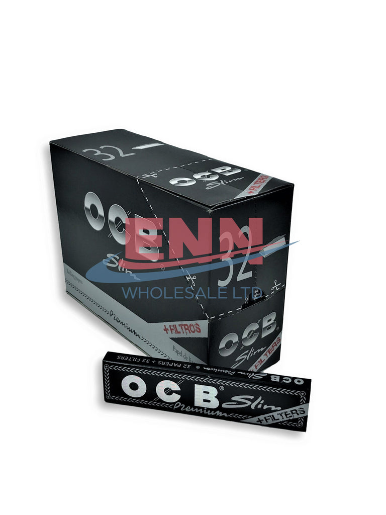 OCB Black KS Slim + Tips - Pack of 32