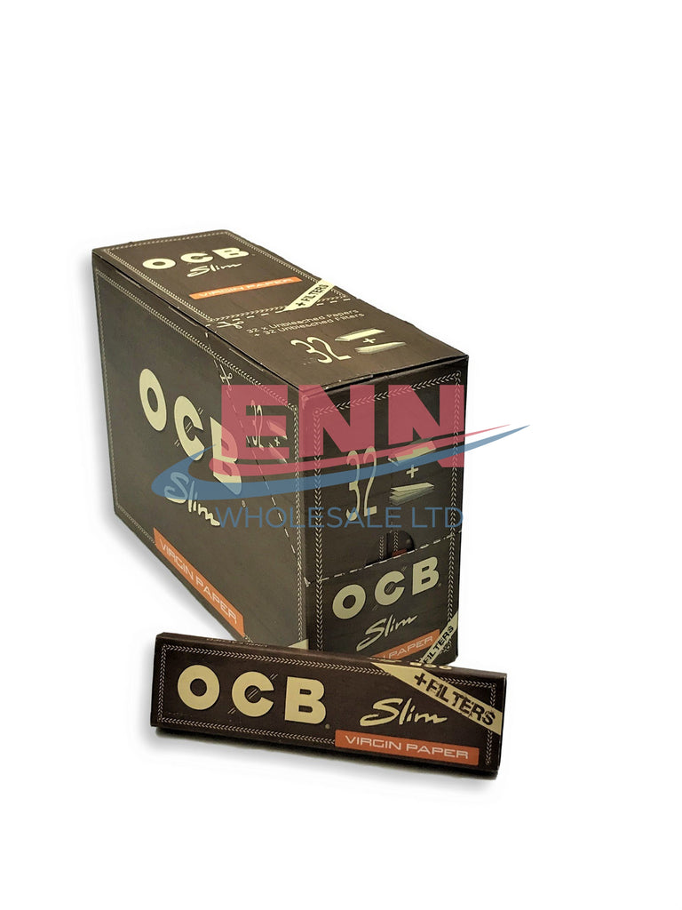OCB Brown KS Slim + Tips - Pack of 32