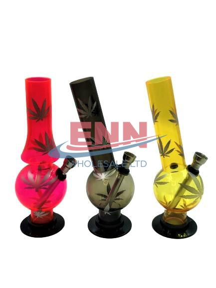 20cm Assorted Colours Printed Acrylic Bong - SM-0736