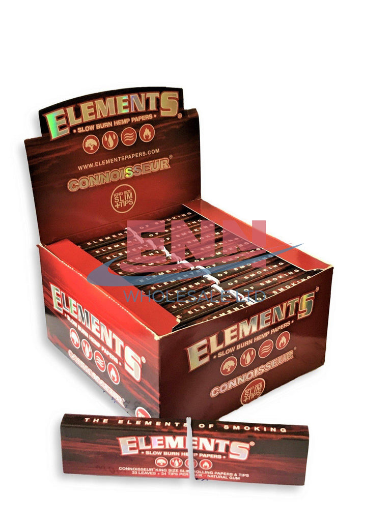 Elements Red Connoisseur KS Slim + Tips - Pack of 24