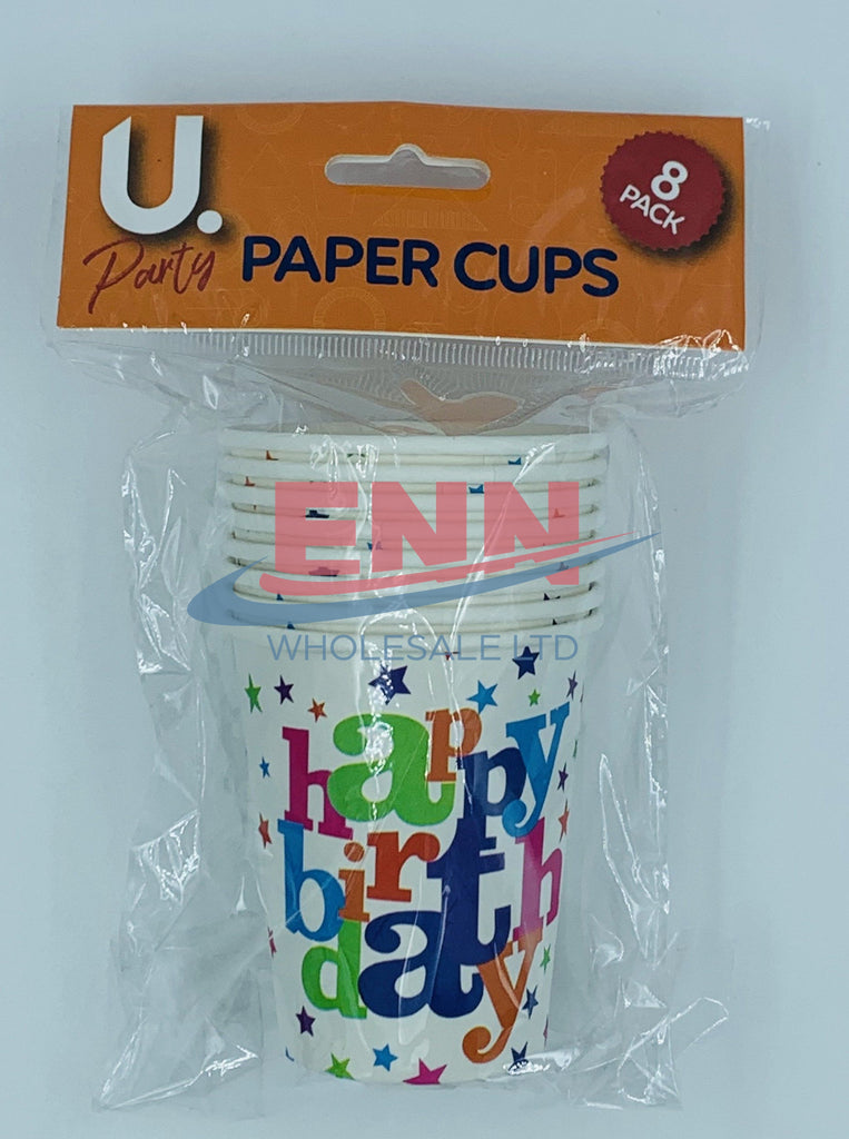 Happy Birthday Cups 8pk