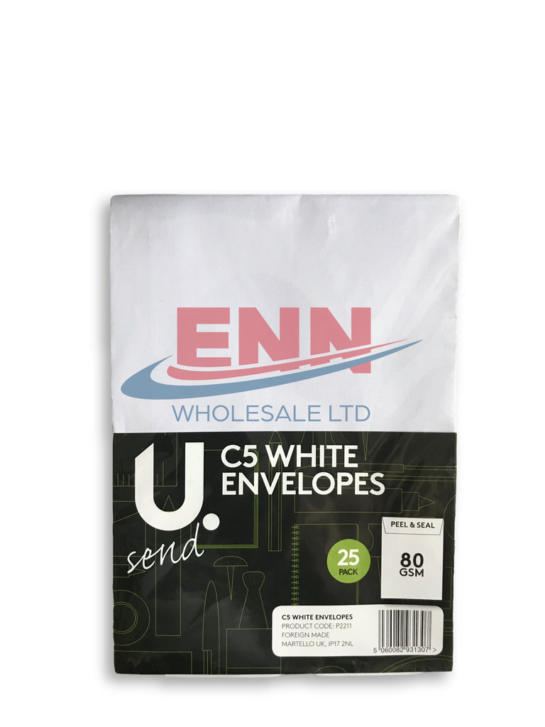 C5 White Envelopes A5 Size - Pack of 25
