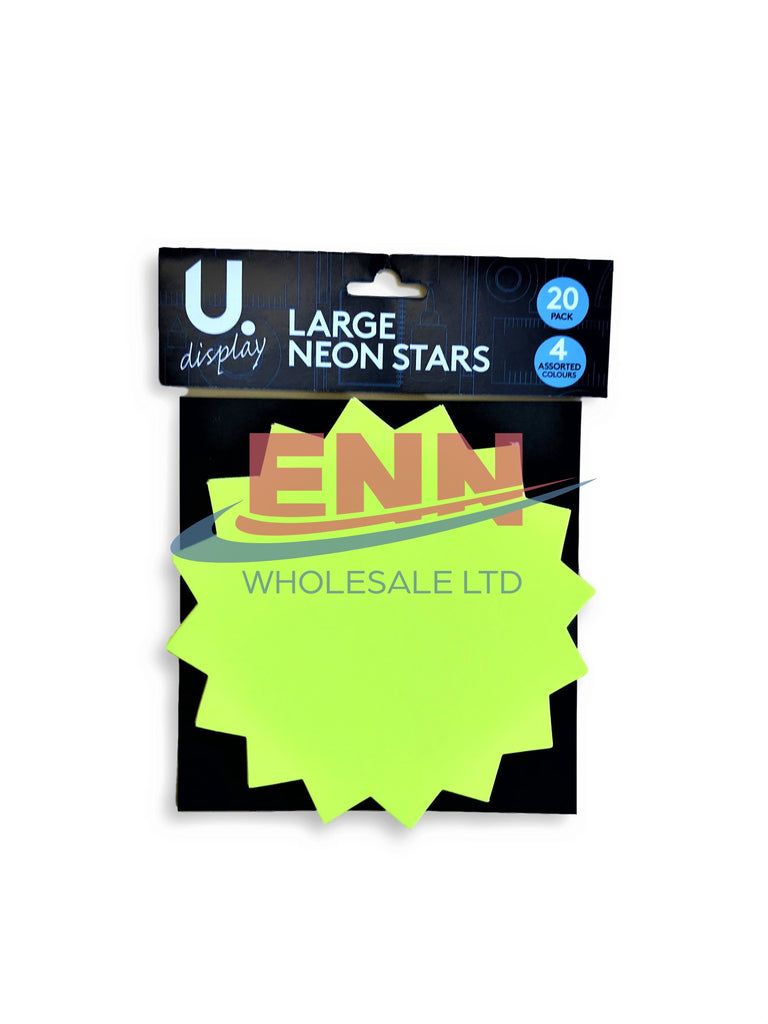 Large Neon Stars - Pack of 20