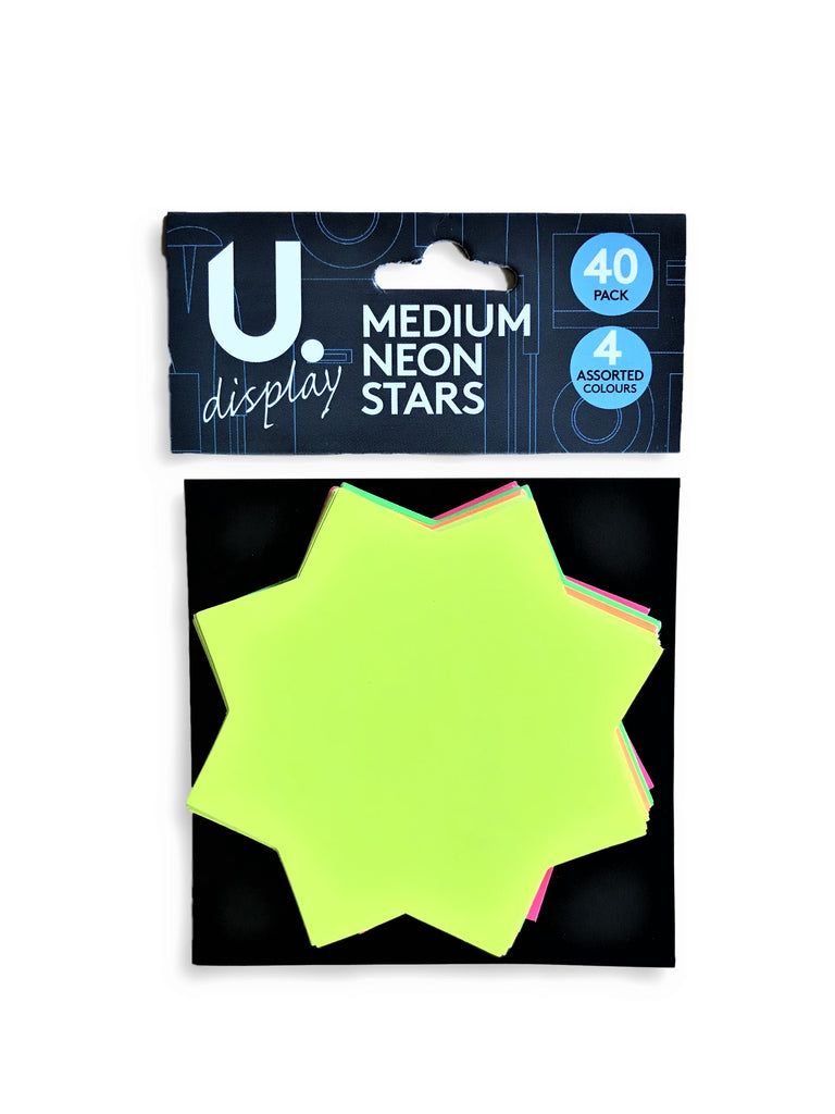 Medium Neon Stars - Pack of 40