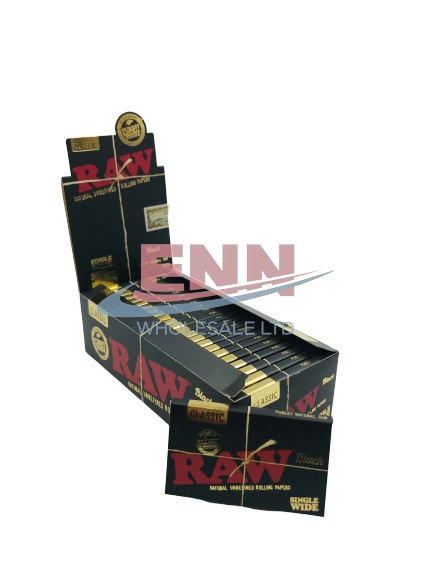 Raw Black Single Wide Double - Pack of 25