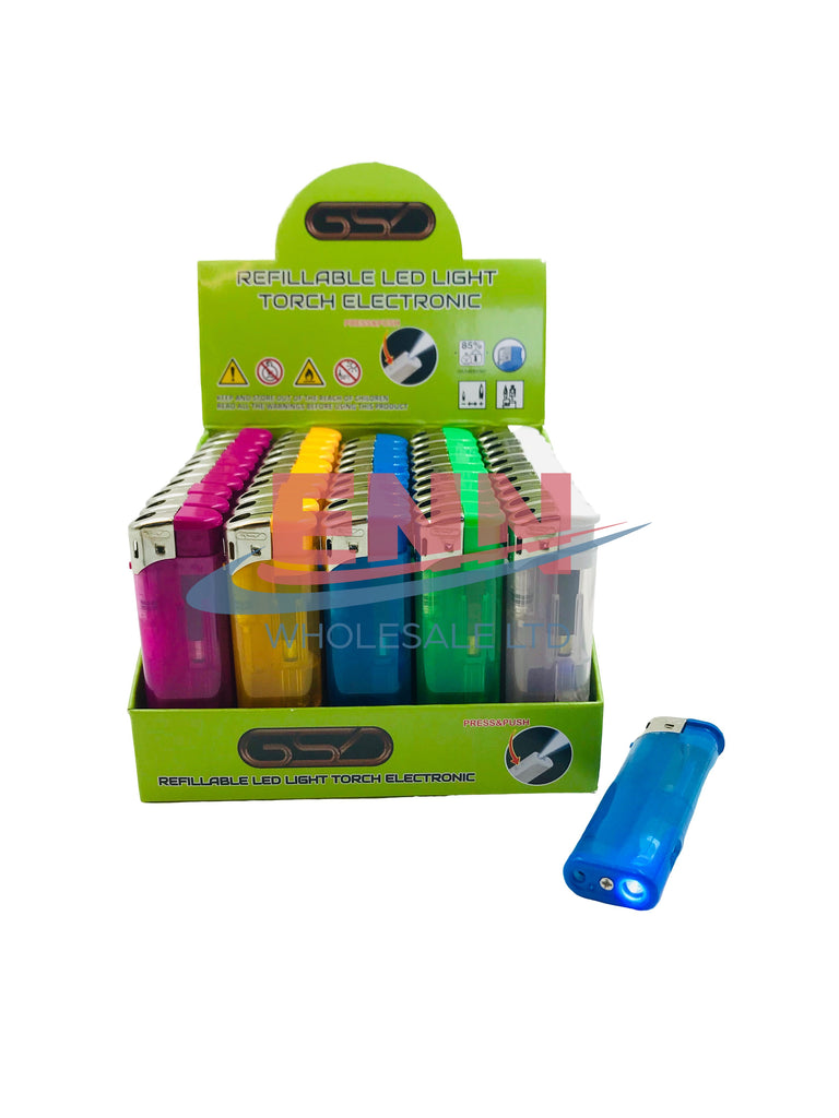 Electronic LED Torch Lighters - Pack of 50