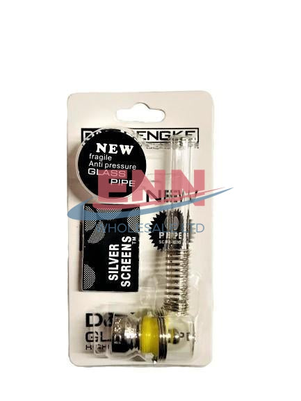 10cm Glass Pipe with Spring + Screen (SM-2192)