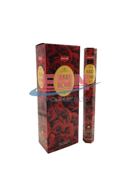 Hem Incense Sticks Red Rose - Pack of 6