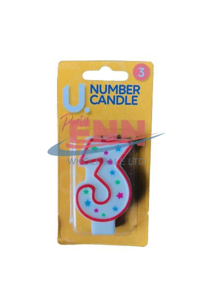 Number 3 Candle