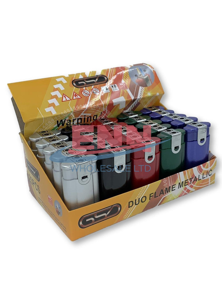 GSD Duo Flame Metalic Lighters - Pack of 25