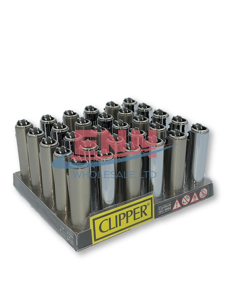 Clipper Metal Cover Silver Lighters - Pack of 30