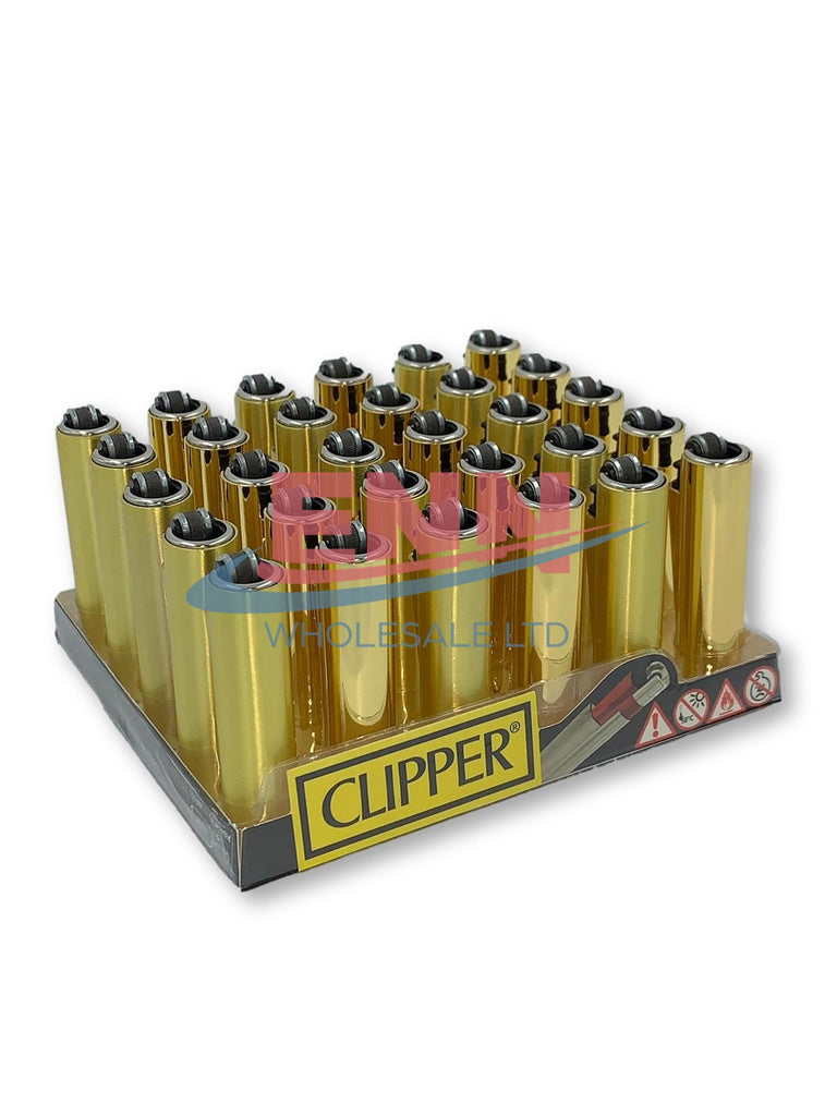 Clipper Metal Cover Gold Lighters - Pack of 30