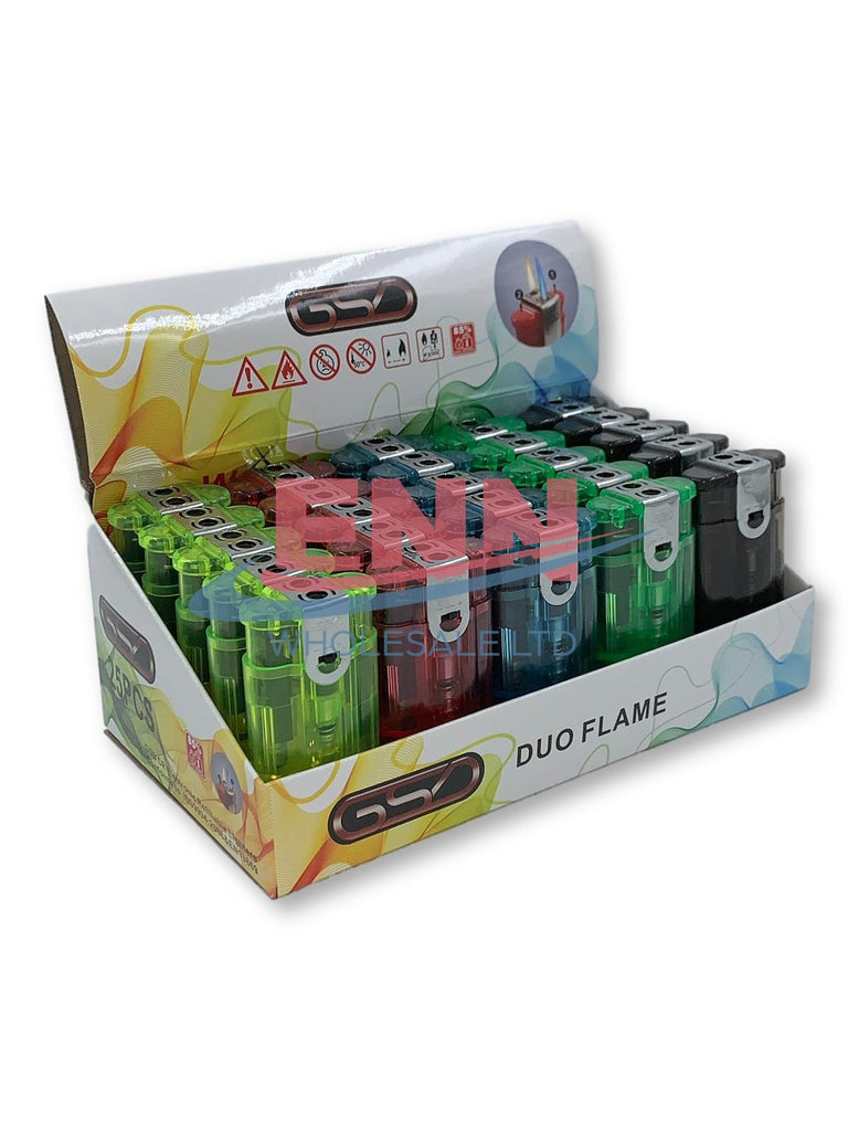GSD Duo Flame Clear Lighters - Pack of 25