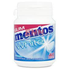 Mentos White Sf Peppermint Gum Bottle - Pack of 6