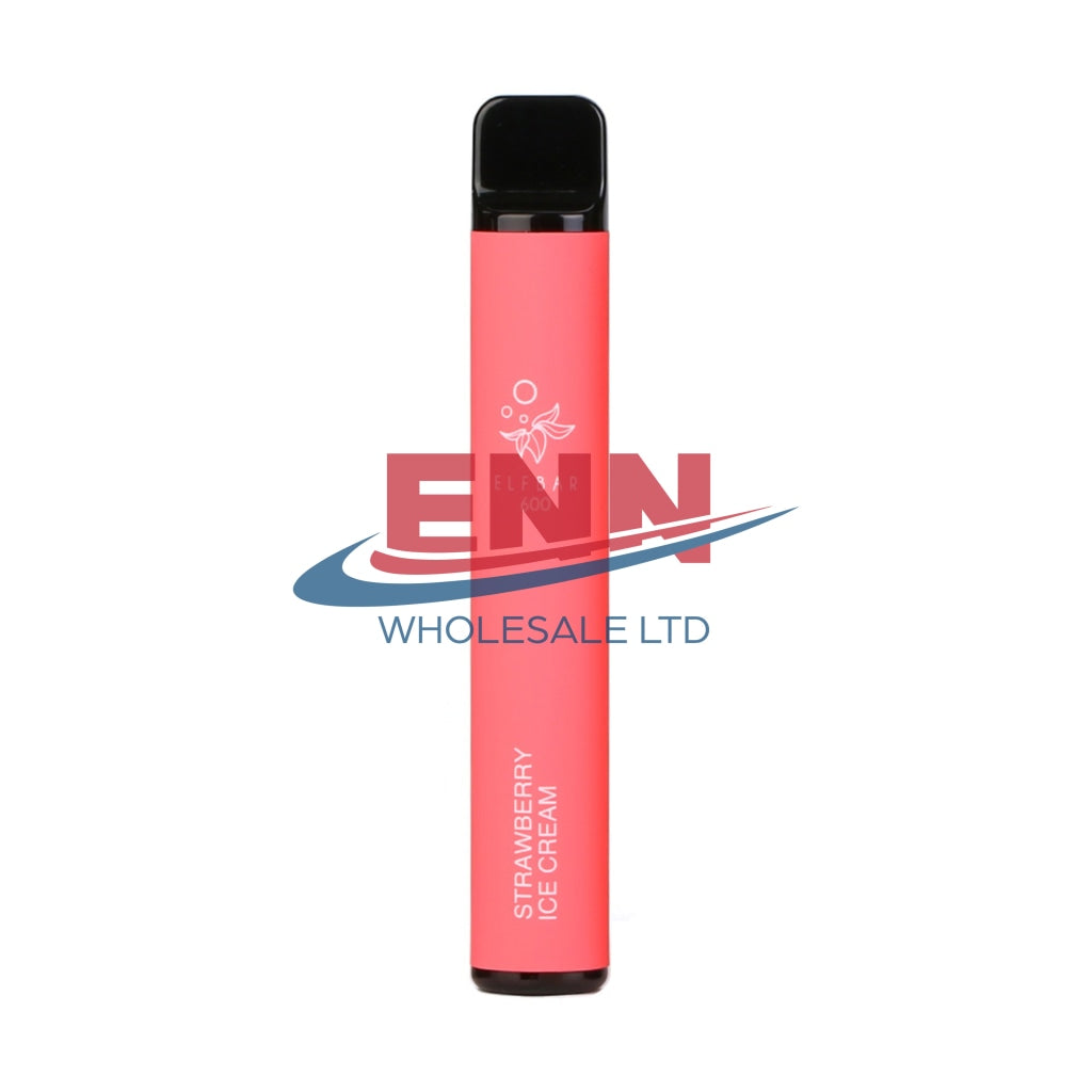 Elf Bar Strawberry Ice Cream 600 Puffs-2% -Pack Of 10