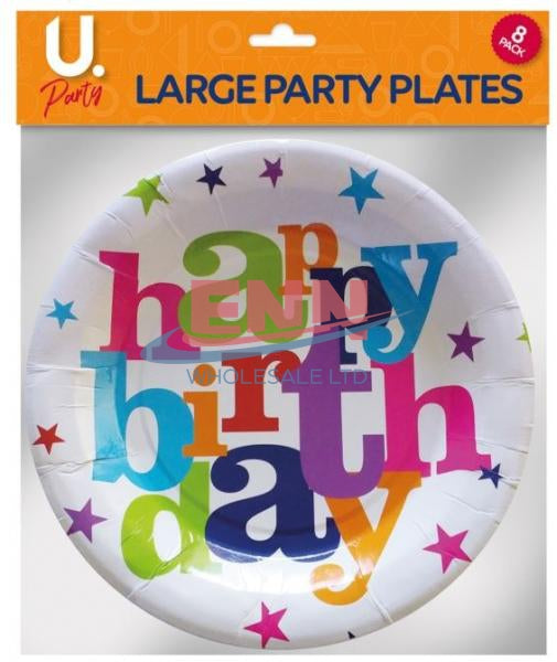 Large Birthday Plates -Pack of 6